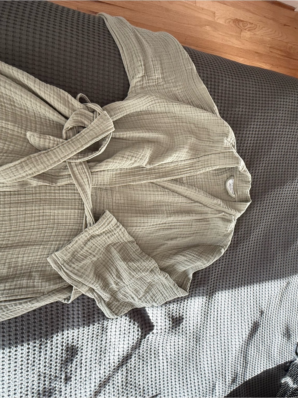 Parachute Sage Cloud Cotton Wrap Robe with Tie Belt